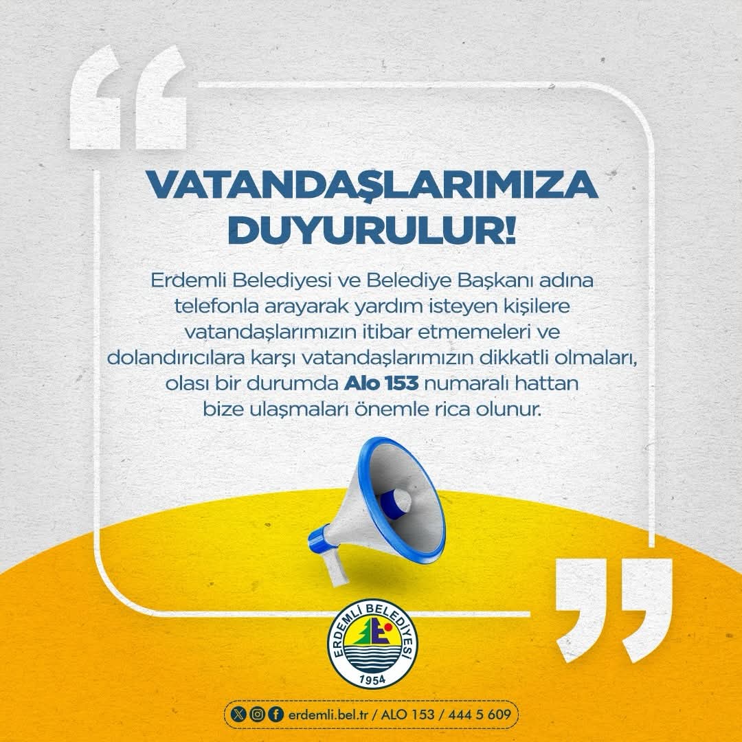 Vatandaşlarımıza Duyurulur